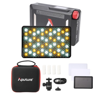 Aputure MC Pro RGBWW LED On Camera Video Light, Temperatura 2000K-10000K Suporte Atração Magnética Proteção IP65 15 Efeitos de Luz Integrados e Controle de Aplicativo