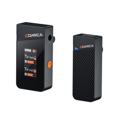 Sistema de microfone sem fio Comica Vimo C1 para câmera, telefone e computador, gravação de canal duplo 2.4G para entrevistas, transmissão ao vivo, vlogs e gravação de vídeo
