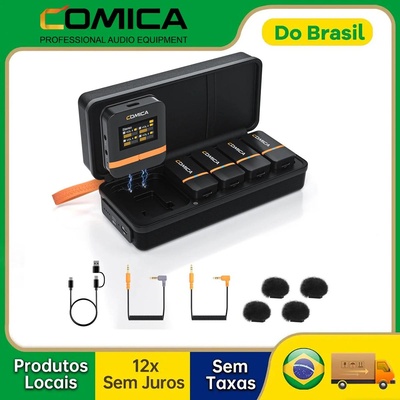 COMICA Vimo Q Wireless Lavalier Microphone System Noise Cancellation Lav Mic for Camera, iPhone, Android, PC, etc