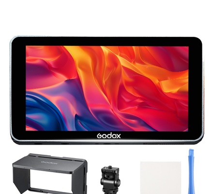 Godox GM6S Pro monitor de campo para câmera DSLR, tela sensível ao toque de 5,5 polegadas, entrada/loop-through HDMI 4K de 2000 nits, importação de LUT 3D, HD 1920x1080 IPS, captura de tela, monitor na câmera com proteção solar