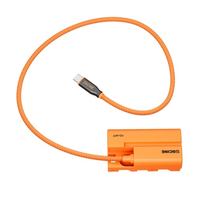 Cabo de bateria fictícia ZGCINE USB-C PD para NPF (NPF-550), 60 cm/1,97 pés, saída 9-12 V/2 A, fio trançado