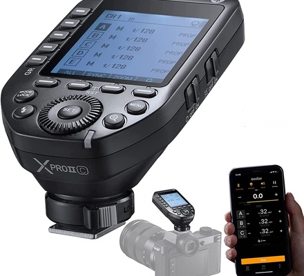 Transmissor de disparo de flash sem fio Godox XProII-O TTL compatível com câmeras Olympus/Panasonic, 2.4G 1/8000s HSS, conexão Bluetooth, novo bloqueio de sapata, 16 grupos e 32 canais