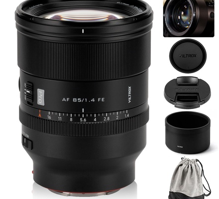 VILTROX 85mm F1.4 Pro FE Full Frame Lente para Sony E, foco automático, grande abertura, telefoto médio com motor HyperVCM para Sony E-Mount A7IV A7C A9III A1 ZV-E1 A7SIII A7RII A7III A7RIII A7RIV A9 FX3