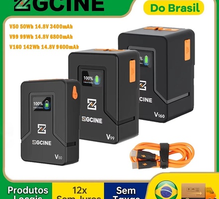 ZGCINE V99  Mount Battery PD Fast Charger, D-TAP, USB-A, Dual USB-C Port para BMPCC, 6K Pro, Canon R5C, Sony FX3, V99, V50, V160