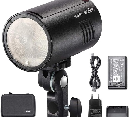 Godox AD100 Pro 100w flash ao ar livre lanterna de bolso com bateria de lítio 7.2v/2600mah para sony nikon canon fujifilm