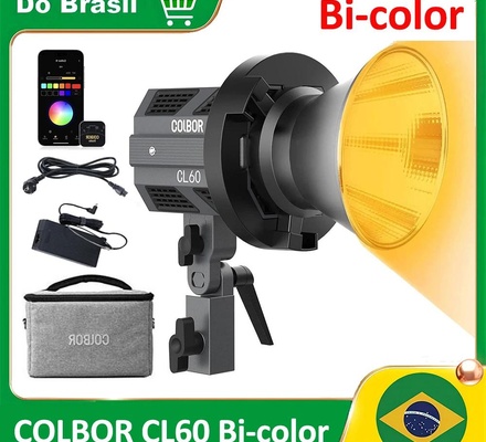 COLBOR CL60 Bicolor 2700-6500K LED Luz de vídeo Controle de APP Bowens Mount Fotografia COB Estúdio de fotografia para Youtube