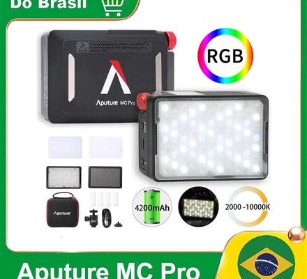 Aputure-MC Pro portátil RGBWW LED Video Light, Iluminação Mini Fotografia, Sidus Link, Controle de aplicativos, 2000K-10000K
