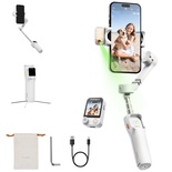 Hohem iSteady V3 Ultra Estabilizador Gimbal para iPhone, Gimbal para celular com rastreamento de IA e luz de preenchimento, haste extensível e tripé integrados, controle remoto removível, estabilizador para vlog, TikTok (branco)