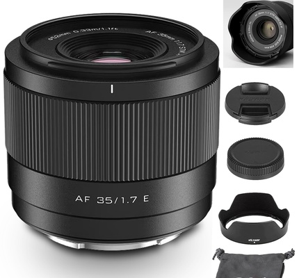 VILTROX 35mm F1.7 E-Mount de grande abertura APS-C STM com foco automático Lente principal para câmera Sony E-Mount FX3 A7C A7RII A7SII A7II A7RIII A7IV A7RIV A9 A1 ZVE1 A93 A6700 A6600 A6500 A6400 ZV-E10 FX30 ZV-E10II