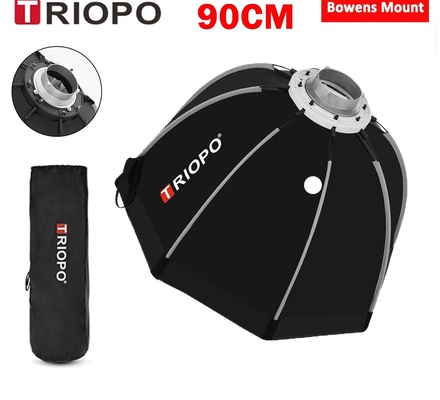 TRIOPO  90cm  Foldable Octagon Softbox dobrável octógono softbox bowens montagem para sokani x100 colbor cl60 godox aputure led luz de vídeo