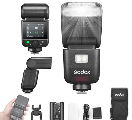 Godox V480 V480-S Flash TTL para Câmeras Sony, GN50 1/8000 HSS, Flash de Potência Máxima de 650, Tempo de Reciclagem de 1,7 s, Luz de Modelagem Integrada, Speedlight com Tela Sensível ao Toque (V480S)