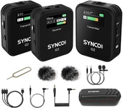 Synco g2 a2 g2a2 pro 2.4g microfone de lapela sem fio para câmera smartphone vlogging streaming youtube vs rode go ii