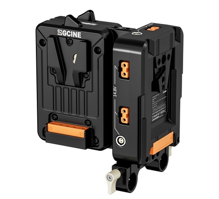 ZGCINE VM-HS2 Hot Swap V Mount Battery Plate with Shark Fin Design | Dual Micro V Mount | USB-C PD 100W Output | 4 D-TAP & 2 LEMO Ports | Power Supply Splitter for Camera/Camcorder/Rig Accessories