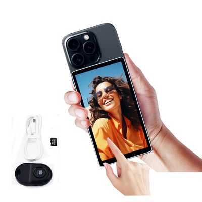 Shimbol CP5 5" Phone Vlog Selfie Monitor Screen com capa de silicone magnética, 500nit 1080P FHD Touch Screen Camera Selfie Monitor, 50m de distância com controle remoto Bluetooth para vlog