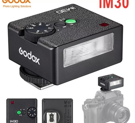 Godox iM30 Mini Camera Flash for Canon Fuiji f1-230 Sony zv1 zve10 Ricoh gr3 Nikon Panasonic Olympus Pentax Cameras