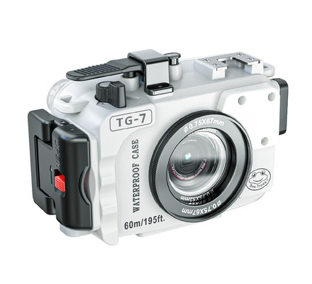 Seafrogs Caixa de proteção para câmera de mergulho subaquática à prova d'água de 60 m/195 pés para Olympus TG-7