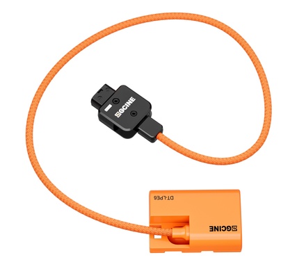 Cabo de bateria fictício ZGCINE D-Tap para LPE6 para Canon EOS R5, R6, R7, R, 5D II/III/IV, 6D, 6D II, 7D, 7D II, 60D, 60Da, 70D, 80D, 90D, XC15, 5DS-60CM/1,97 pés