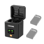 Caixa carregadora dupla USB-C ZGCINE PS-LPE6 com carregamento rápido PD para Canon LPE6/E6N/E6NH/E6P, compatível com EOS R5C, R5, R6, R6 II, R7, R, 5D II, 5D III, 5D IV, 5Ds, 5Ds R, 6D, 6D II, 7D, 7D II, 60D
