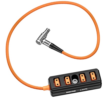 Adaptador divisor ZGCINE LM-P4 Lemo 2 pinos macho para 4 portas Dtap para câmeras RED ARRI e SONY selecionadas