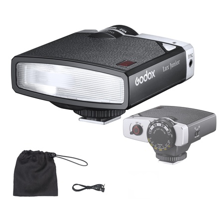Godox Lux Junior Retro Camera Flash GN12 6000K±200K 7 Levels Flash Speedlite for Canon Sony Nikon Fujifilm Olympus