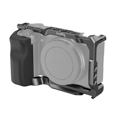 Smallrig Camera Cage com furos roscados integrados, sapata fria, alça de silicone, placa de liberação rápida, gaiola para câmera Sony ZV-E10