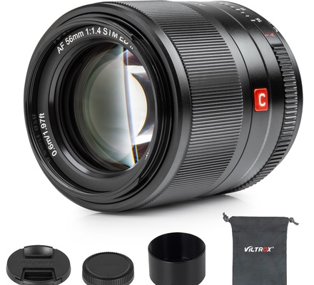 VILTROX 56mm F1.4 f/1.4 EF-M Montagem Grande Abertura Autofoco Retrato APS-C Lente Prime para Câmeras Canon EOS M M10 M100 M2 M3 M5 M50 M50II M6 M6II- Preto