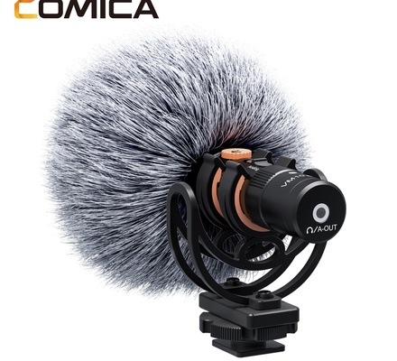 Comica VM10 Pro câmera microfone vm10 pro, microfone com montagem de choque, controle de ganho e deadcat, espingarda vídeo para smartphones e DSLR