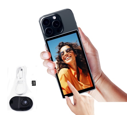 Shimbol CP5 5" Phone Vlog Selfie Monitor Screen com capa de silicone magnética, 500nit 1080P FHD Touch Screen Camera Selfie Monitor, 50m de distância com controle remoto Bluetooth para vlog