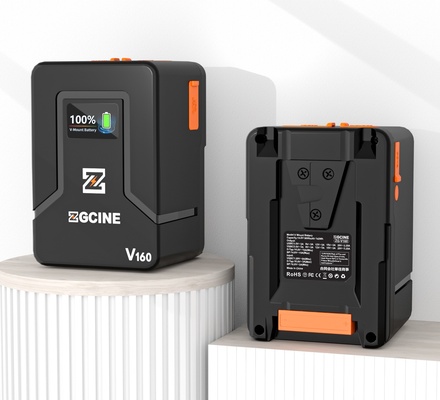 Bateria ZGCINE ZG-V160 de alta capacidade de 9600 mAh com montagem em V, com uma fonte de alimentação, duplo D-Tap, duas portas USB-C, suporte para carregamento rápido PD