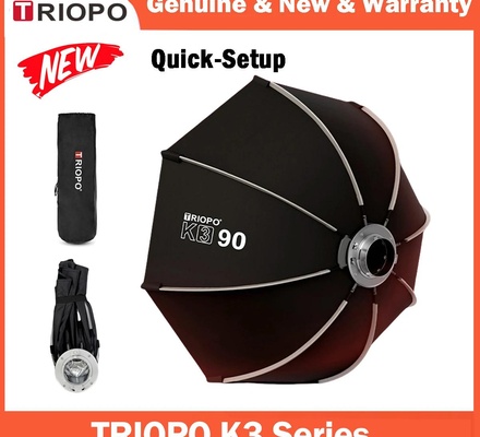 TRIOPO  65cm K3 Series  65 centímetros  K3 Octagon dobrável Softbox Bowens Monte para Sokani X100 COLBOR CL60 Godox Aputure LED Vídeo Luz