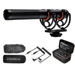 Microfone Shotgun Comica VM20, Microfone de Vídeo Profissional Super Cardioide CVM-VM20 com Suporte Antichoque, Kit de Microfone de Câmera para Smartphone/Câmera DSLR/Filmadora, Perfeito para Entrevistas/Gravação de Vídeo