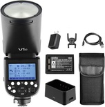 Godox V1-S Flash Speedlite para Sony, 76Ws 2.4G X Wireless TTL 1/8000 HSS Speedlight, Reciclagem de 1,5s, 480 Flashes de Potência Total com Bateria Recarregável