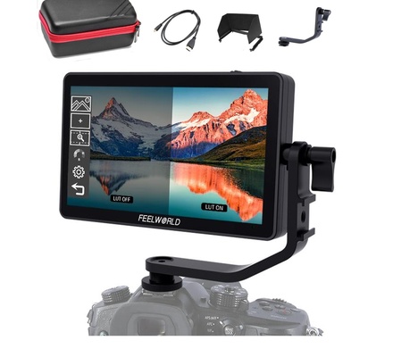 FEELWORLD F6 Plus V2 6 Inch DSLR Camera Field Monitor 3D LUT Touch Screen Support 4K HDMI IPS FHD 1920X1080 with Tilt Arm