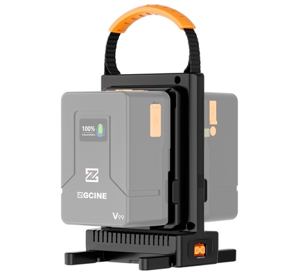 Kit de carregador duplo ZGCINE VM-C2 para carregador de bateria V-Mount, suporte para saída de comutação a quente