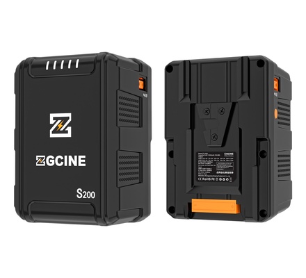 Bateria ZGCINE ZG-S200 V-Mount com suporte D-TAP/BP/entrada e saída, bateria V-Lock compatível com BMPCC 6K Pro/Canon EOS R5C/Sony FX3